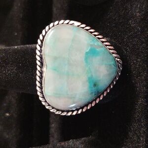 Quantum quattro gemstone ring, size 9.25, stamped 925 silver plated